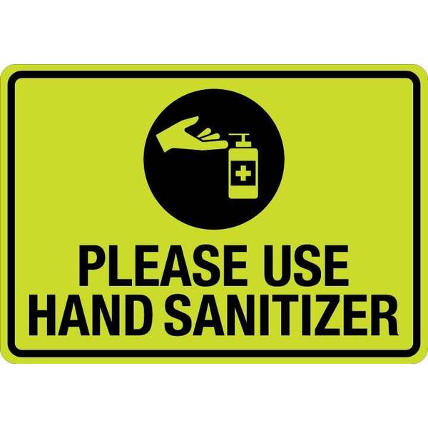 Lyle Sign, Please Use Hand Sanitizer (W Sym), LCUV-0122ST-RA_14x10 LCUV-0122ST-RA_14x10
